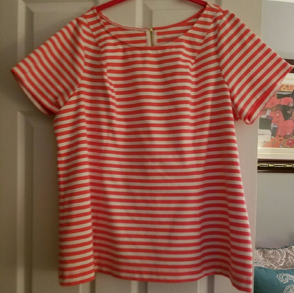 Striped top with zippered back