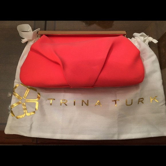 Trina Turk Handbags - Tina Turk tangerine orange clutch purse