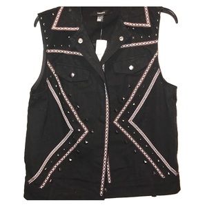 Black forever 21 embellished vest