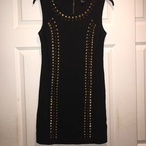 Black embellished bodycon dress