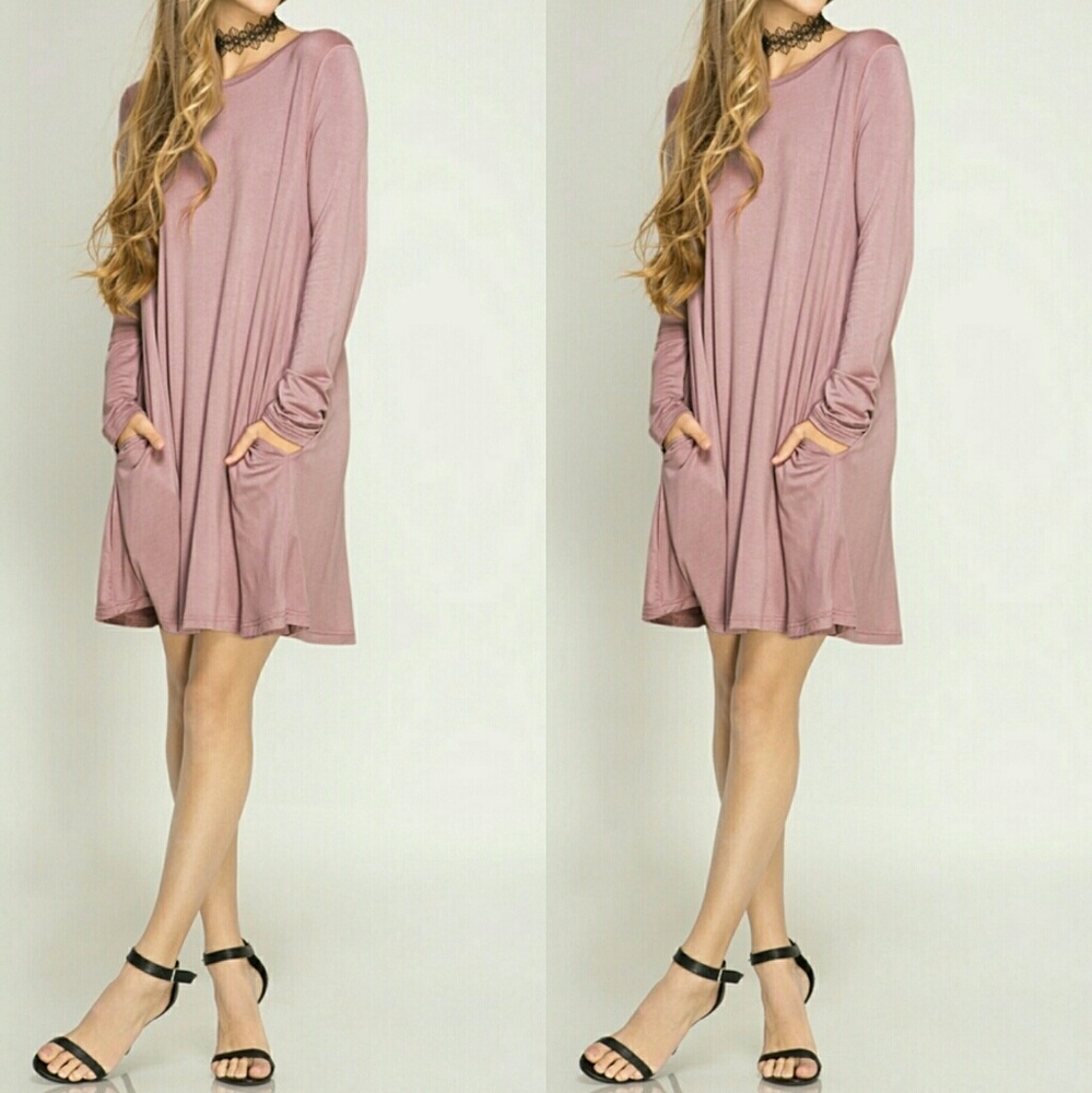 Mauve shift dress