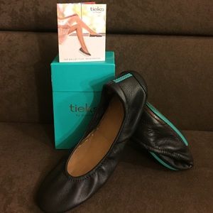 Matte Black Tieks- Italian Leather Ballet Flats