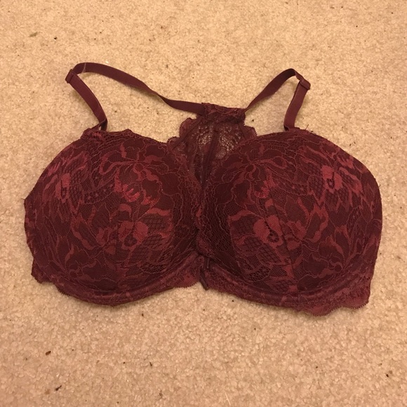 Sexy Maroon front close Victoria's Secret bra