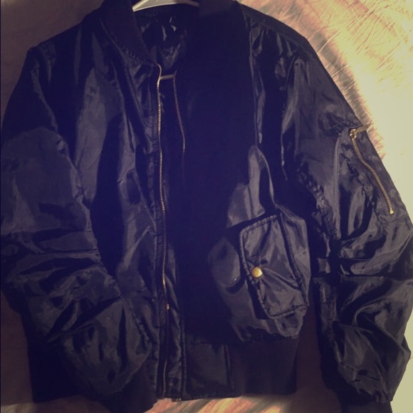 Bomber jacket (navy/gold) size 6: from bohoo