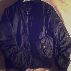 Bomber jacket (navy/gold) size 6: from bohoo