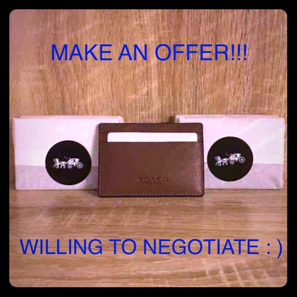 Coach Other - 🎉NWT COACH MONEY CLIP CARD CASE IN CALF LEATHER🎉