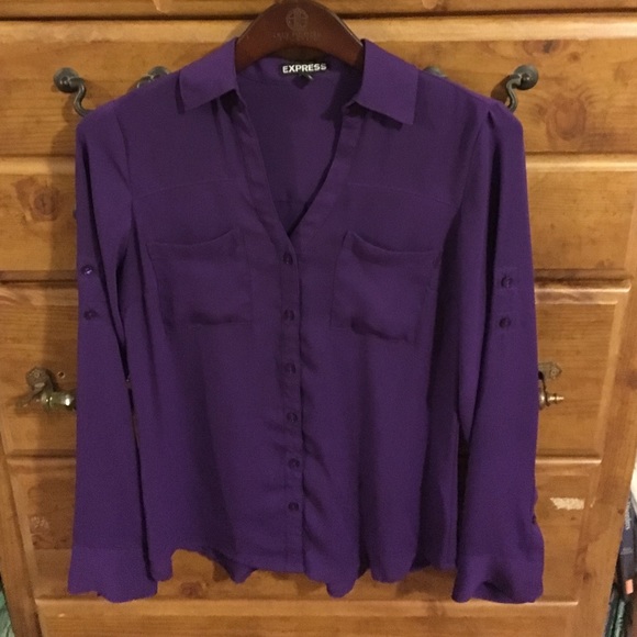 Purple button down by Express size XS