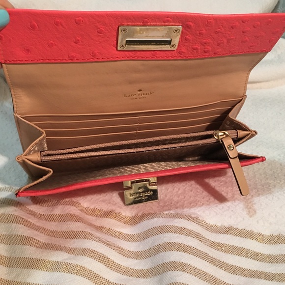 Kate Spade Cyndy Ostrich Embossed Leather Wallet - Picture 4 of 4