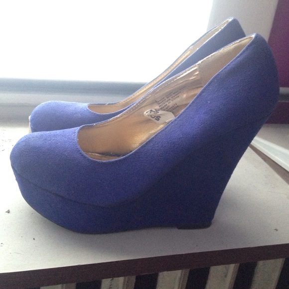 Royal blue wedges