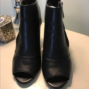 Luxury Rebel black leather wedge shoe