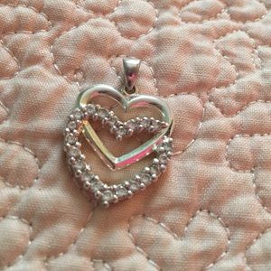 Two heart pendant. Sterling silver