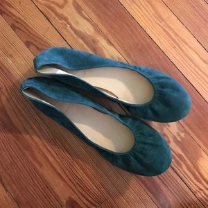 JCrew 'Cece' Suede Ballet Flats in green