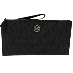 Michael Kors Signature Fulton Large Top Zip Clutch