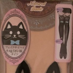 Adorable and trendy Kitty w/ blue Bowtie Stockings