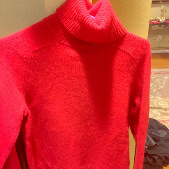 J. Crew Red Cashmere Turtleneck Sweater. Size S