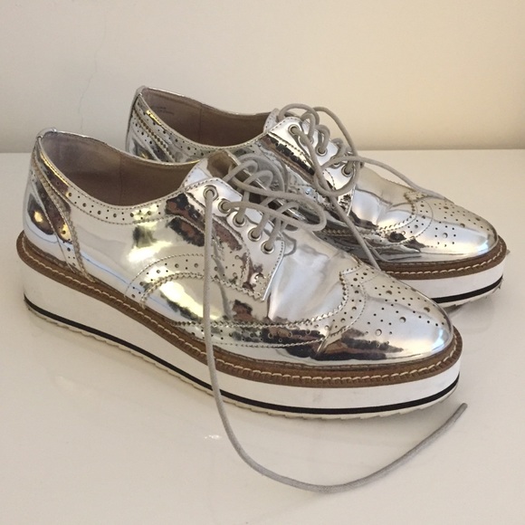 Shelly's London Emma Silver Wingtips