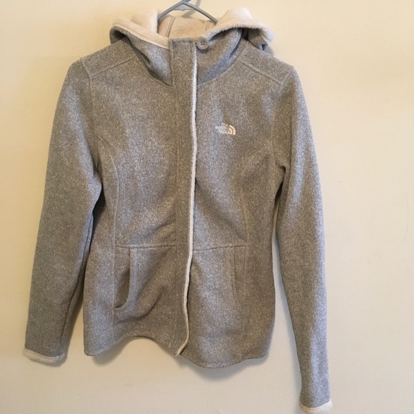 The North Face Hooded Sweater Jacket- Fuzzy Liner