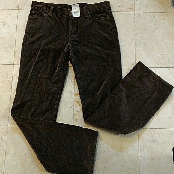 NWT! J. Crew 'City Fit' size 6 brown velvet pants