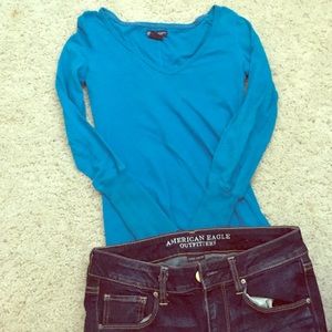 American Eagle long sleeve shirt - teal