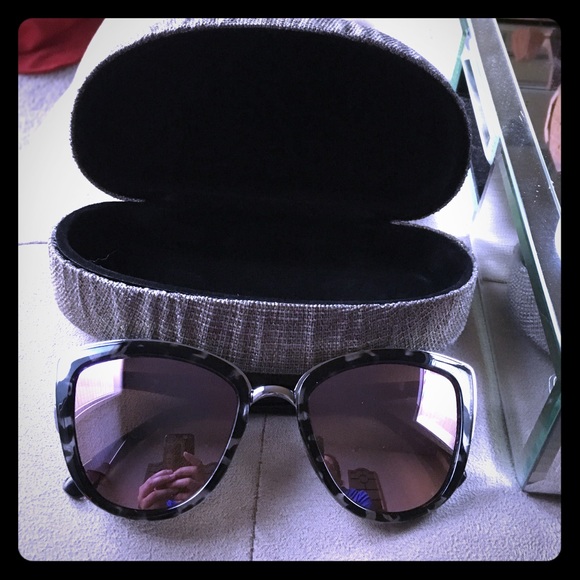 Sexy Quay Black Marble Sunglasses with Pink Lenses