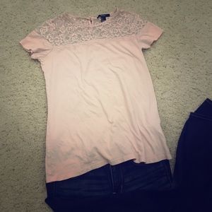 Forever 21 babydoll tee - light pink