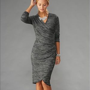 Faux Wrap Midi Dress