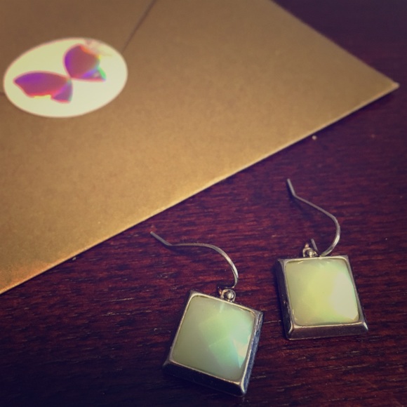 Seafoam green and silver dangles