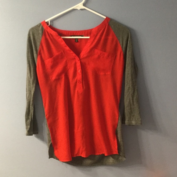 Express red and gray long sleeve shirt