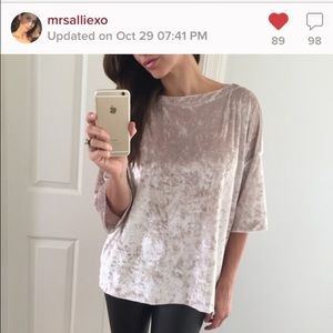 Beige Velvet Top, Small