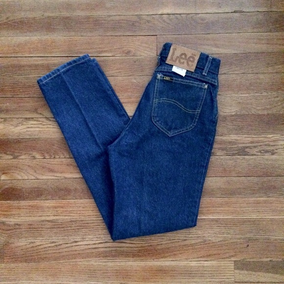 Sz 27 Lee High Waist Mom Jeans Dark Wash Vintage