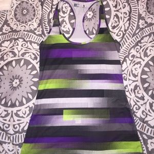 Purple/green/white workout tank