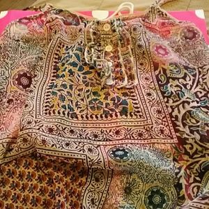 Colorful spaghetti strap blouse