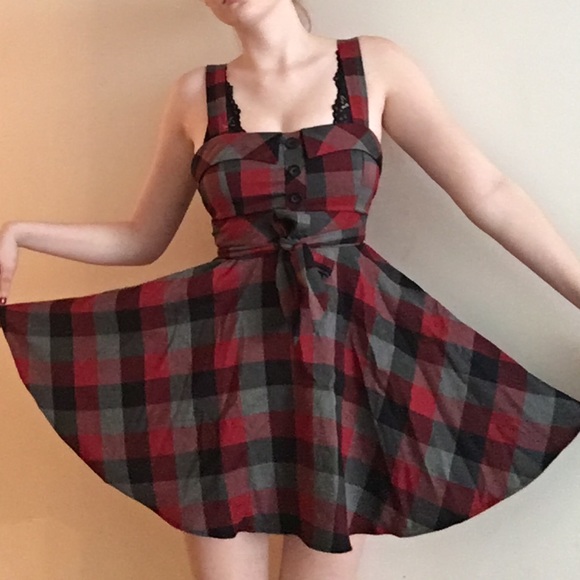 Red plaid vintage princess dress!