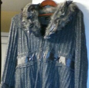 Designer silver sweater jacket