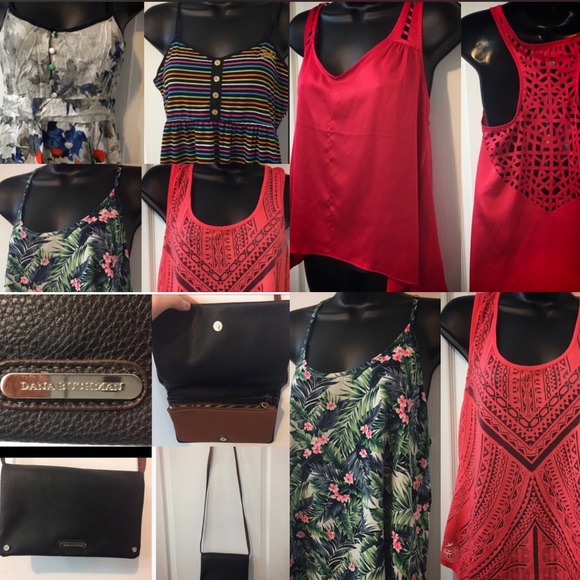 Tops - 5 assorted tops and purse