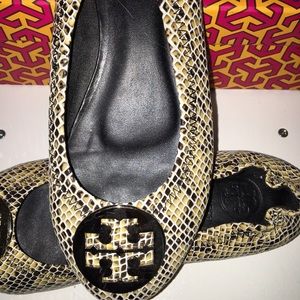 Tory Burch Snakeskin Reva Ballet Flats