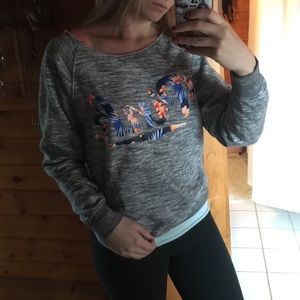 PINK off the shoulder crewneck