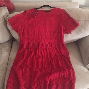 Red lace dress