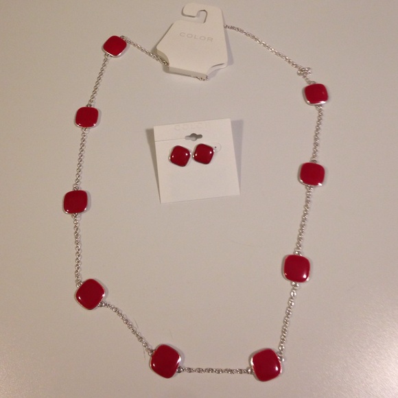 Matching necklace and earrings