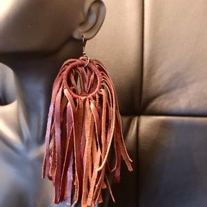 Authentic Leather Fringe Earrings