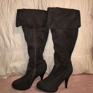 Over-the-knee high heel boots