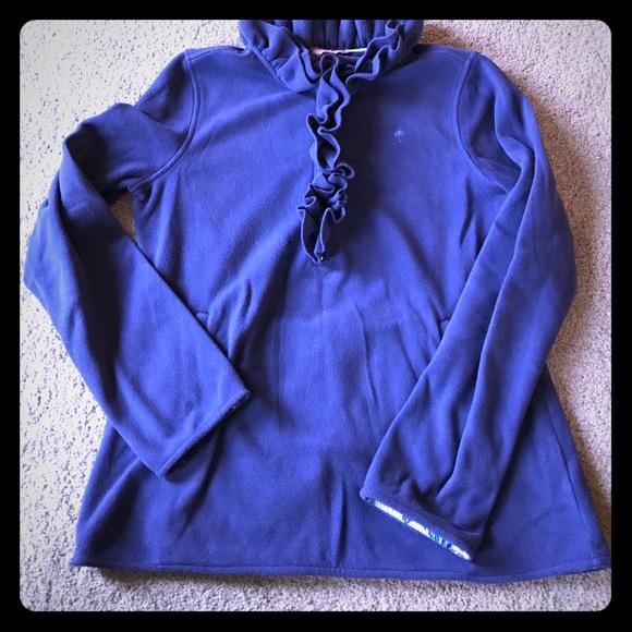 Lilly Pulitzer Navy Ruffle Fleece