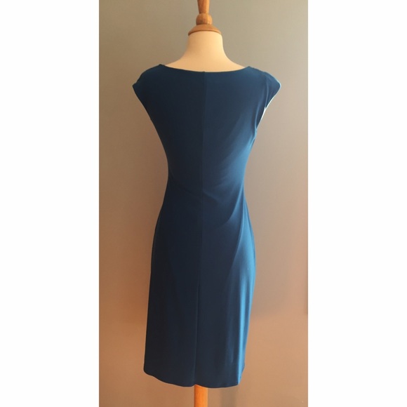 SOLD NWOT Lauren Ralph Lauren Blue Ruched Dress - Picture 4 of 4