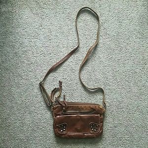 Brown embellished purse