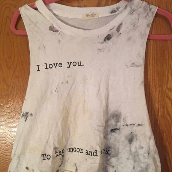 Distressed crop shirt