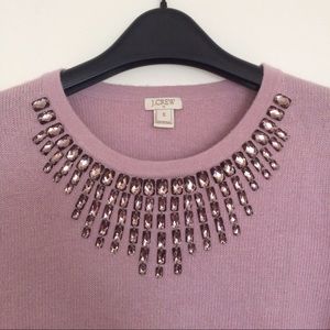 J. Crew embellished three quarter sleeve sweater