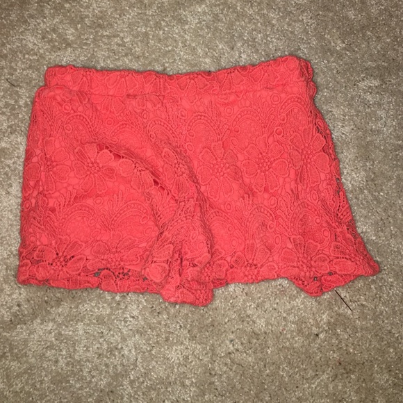 Orange lace shorts from Bethany mota collection