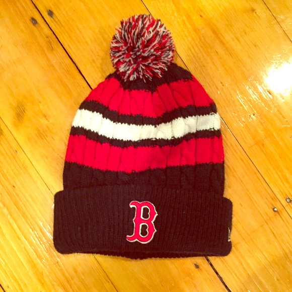 red sox winter hat pom pom