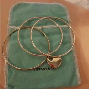 Tiffany heart charm bangle