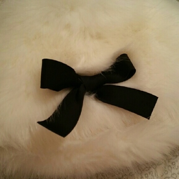 Anthropologie Faux Fur Hat with Black Bow main image 3